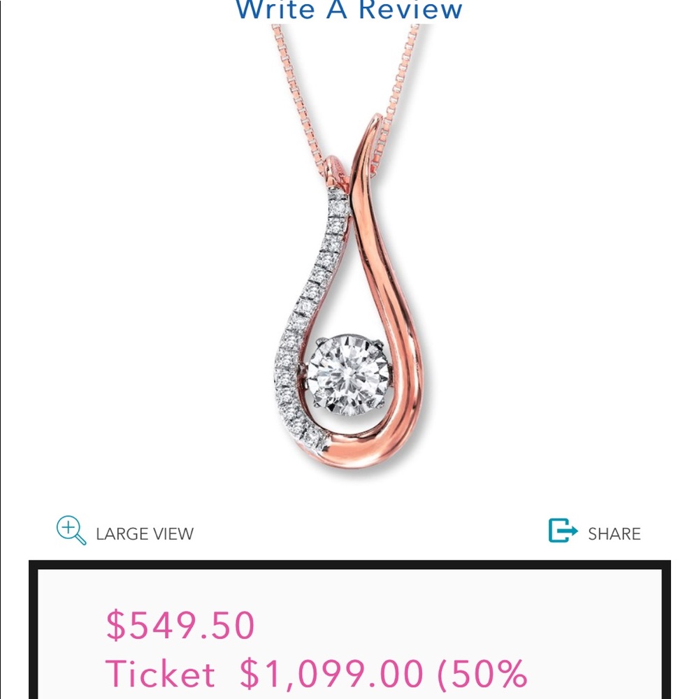 Authentic 10kt rose gold and 1/4K diamond necklace